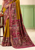 Misted Yellow kalamkari Printed Cotton Silk Saree