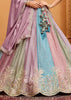 Multicolored Georgette Embroidered Sequins Lehenga Set