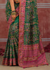 Forest Green Embroidered Designer Saree