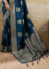 Coral Blue Woven Banarasi Silk Saree