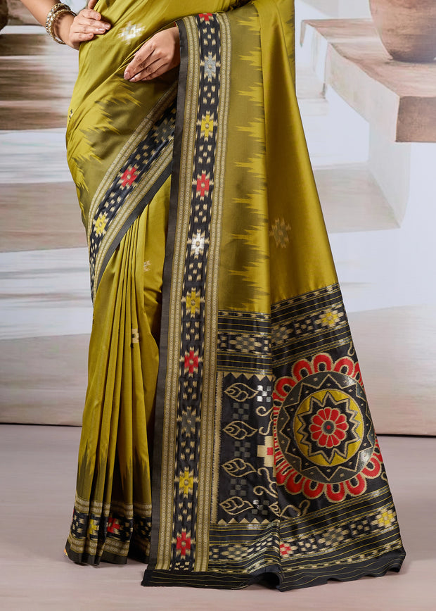 Palm Green Patola Silk Saree