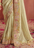 Mellow Green Designer Embroidered Saree