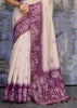 Dahliya Purple Printed Cotton Silk Saree