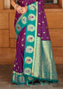Purple & Green Woven Banarasi SIlk Saree