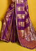 Dahlia Purple Woven Banarasi Satin Silk Saree