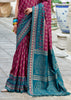 Wine Purple Woven Soft Silk Saree