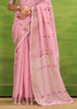 Dusky Pink Woven Linen Silk Saree