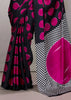 Pink Printed Satin Silk Saree
