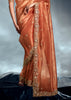 Apricot Orange Designer Silk Saree