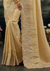 Classic Cream Embroidered Designer Saree