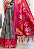 Neutral Grey Woven Patola Silk Saree