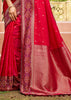 Spanish Red Woven Banarasi Silk Saree