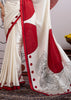 Red And White Printed Satin Silk Saree