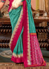 Turqoise Blue Printed Patola Silk Saree