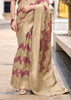 Mauve Purple Woven Cotton Linen Silk Saree