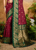 Rich Maroon Woven Soft Silk Saree