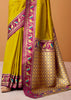 Lime Green Woven Banarasi Silk Saree