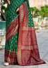 Forest Green Woven Soft Silk Saree