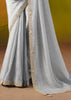 Starlight Blue Designer Embroidered Saree