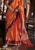 Saffron Orange Banarasi Tussar Silk Saree
