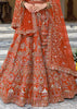 Rust Orange Embroidered Silk Bridal Lehenga With Double Dupatta
