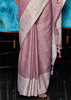 Dusky Pink Woven Linen Silk Saree