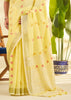 Aurora Yellow Woven Linen Silk Saree