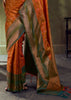 Jaffa Orange Woven Banarasi Silk Saree