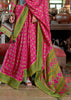 Green And Pink Printed Patola Silk Saree