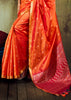 Sunset Orange Banarasi Tusser Silk Saree