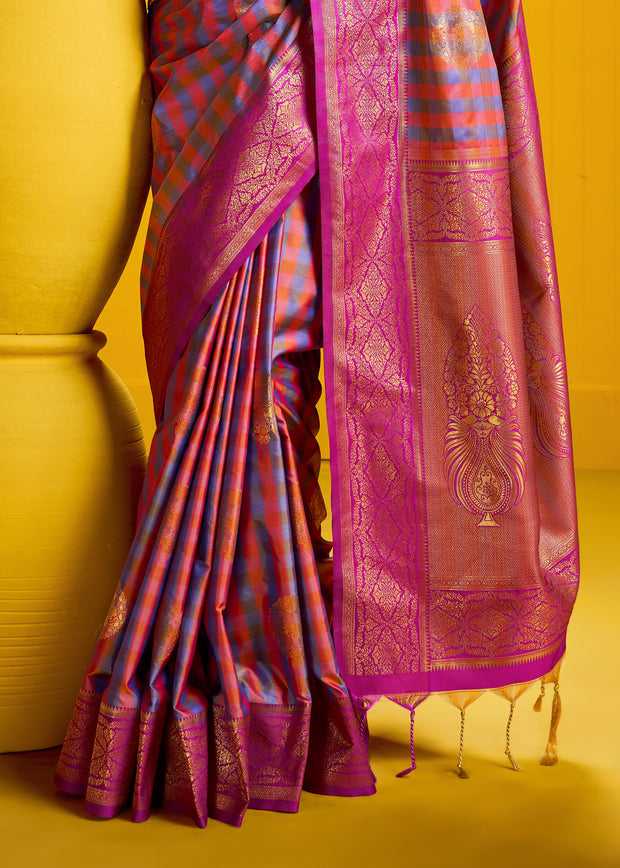 Purple Banarasi Silk Saree