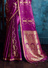 Magenta Purple Woven Banarasi Satin Silk Saree
