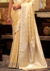 Rich Cream Woven Banarasi Sain Silk Saree