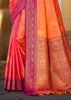 Spicy Orange Dual Tone Woven Banarasi Silk Saree