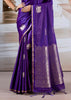 True Purple Banarasi Satin Silk Saree