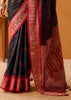 Black and Red Woven Banarasi Cotton Silk Saree