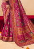 Fuchia Pink Designer Embroidered Saree