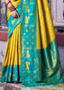 Lime Green Woven Banarasi Silk Saree