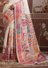 Premium White Woven Cotton Kashmiri Jamewar Saree