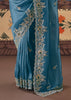 Storm Blue Embroidered Designer Saree
