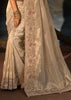 Beige Embroidered Kanjivaram Silk Saree