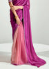 Dahlia Purple Ombre Banarasi Tissue Saree