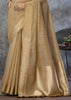 Glided Ivory Woven Cotton Saree