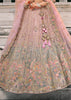 Pink & Grey Heavy Embroidered Designer Lehenga