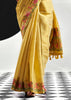 Lime Yellow Woven Tissue Silk Saree