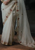 Lily White Embroidered Designer Saree