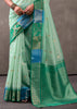 Ice Green Woven Banarasi Cotton Silk Saree