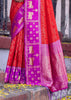 Red And Purple Woven Banarasi Silk Saree