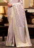 Pastel Purple Woven Banarasi Sain Silk Saree