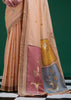 Peach Woven Cotton Jamdani Saree